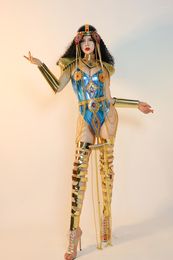 Stage Wear Modern Dance Thailand Southeast Asia Exotic Charm Sexy Club Outfit Bar Party Lady Gold Cosplay Costume Set