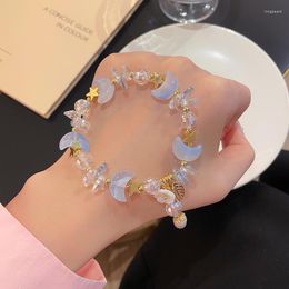 Charm Bracelets Sweet Girl Glazed Moon Crystal String Hand Jewellery