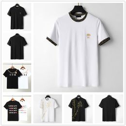 Men's T-shirt designer black and white multiple styles color lettering casual summer 100% cotton breathable anti-wrinkle men&2309