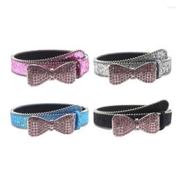 Belts Womens Rhinestones Buckle Leathers Thin Belt Waistband For Jeans Pants