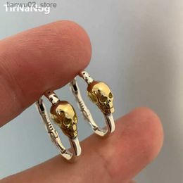 Other Fashion Accessories TirNaNog Unique Design Classic Luxury Fashion Contracted Punk Rock Hip-Hop Retro Metal Skull Earrings Women Halloween Gifts Q231011