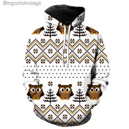 Women's Hoodies Sweatshirts Santa Claus Christmas Tree Men's Hoodies Hip Hop Pullover Teens Fashion Oversized Spring 3D Print Sweatshirts Casual StreetwearL231011