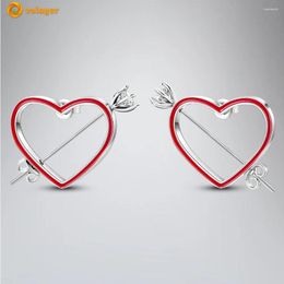 Stud Earrings Volayer 925 Sterling Silver One Arrow Through The Heart For Women Female Fashion Jewellery Gift