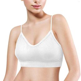 Camisoles & Tanks 6 Pieces Bra Women Seamless Padded Camisole Bandeau Sports Sleep Crop Top Underwear Wire-Free V-Shaped Bralette Lingerie