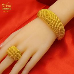 Bangle ANIID African Cuff Bangles With Rings Wedding Banquet Gifts Hawaiian Indian Women Charm Adjustable Gold Plated Bangle Wholesale 231010