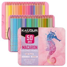 Crayon 50Pcs Macaron Coloured Pencil Set Soft Pastel Crayons Colour School Supplies Stationery for Kids Sketching Colouring Art 231010