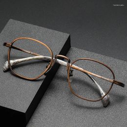 Sunglasses Frames Japanese Handmade Pure Titanium Eyeglasses Frame Men Square Prescription Anti Blue Light Glasses Women Optical Myopia