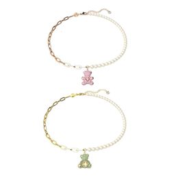 Swarovskis Necklace Designer Jewels Serie di orsacchiotto originale Nuovo elemento perle perle a diamante Smart Bear Diamante