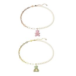 Swarovskis-Halskette, Designer-Juwelen, Originalqualität, Teddy-Serie, neue Smart Bear-Halskette, Damen-Volldiamant-Spleiß-Halskette, Perlenelement-Teddybär