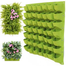 Vases Wall Hanging Pockets Planting Bags Flower Pot Home Garden Grow Bag Planter Vertical Suculentas Plant Decor 231011