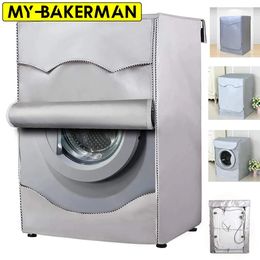 Dust Cover 4 size washer dryer cover Washing machine Polyester waterproof front load sunblock laundry silver coated dust 231011