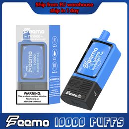 Disposable vape vapor pod box 10000puffs EU Shipping Feemo TV disposable vapes type-c cable charge 650mah vape battery 20ml pod mesh coil hot selling best price