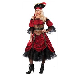 Women Sexy Deluxe Pirate Costumes Halloween Pirates Of The Cosplay Female Fancy Dress