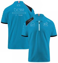 New F1 team uniform men's fans lapel T-shirt leisure sports short sleeve racing POLO shirt plus size customization