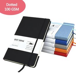 Notepads A5 Dotted Notebooks Canvas Hard Cover 100 GSM Inside Pocket Journals Diary Korean Stationery School Supplies for Students 231011