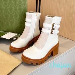 Designer Boots Womens Ankle Boots Buckle Laces Women Shoes Motorcycle Ladies Brand Short Boot