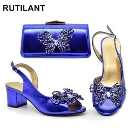 Dress Shoes Arrival Italian and Bags Matching Set Decorated with Butterfly Women S Nigeria Fashion Wedding Bride 231010
