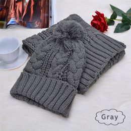 Hats Scarves & Gloves Sets Winter Scarf And Hat 2pcs Set Plush Ball Beanie Autumn Lady Warm Knitted Cap Vintage Women Bonnet Femm331I