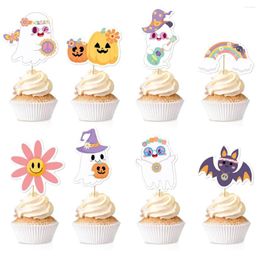 Festive Supplies Bohemia Birthday Cake Topper Halloween Pumpkin Ghost Bat Party Decoration Toppers Baby Shower Dessert