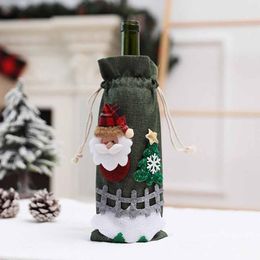 Christmas Decorations Wine Table Supplies Bag Bottle Set Party Decoration Home Red Tags For Racks And Cellars