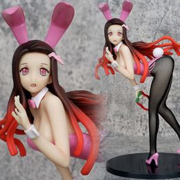 Mascot Costumes 25cm Anime Demon Slayer Kamado Nezuko 1/4 Bunny Ver Sexy Girl Pvc Action Figure Hentai Collection Model Doll Toys Christmas Gift