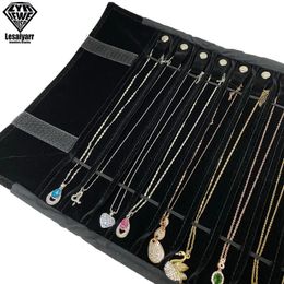 Jewellery Boxes Portable Velvet Travel Case Roll Bag Organiser for Necklace Chain Bracelet Jewellery Display Holder 231011