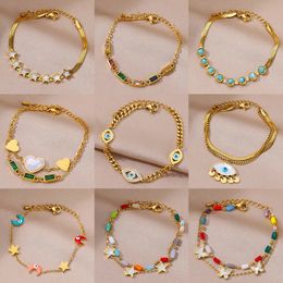 Charm Bracelets For Women Gold Plated Stainless Steel Turkish Bracelet Luxury Wedding Boho Jewellery Gift 231011