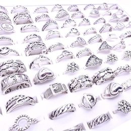 Whole 100pcs Womens Jewellery Rings Bohemia Style Silver Plated Fashion Beautiful Party Gift Mixed Styles2856