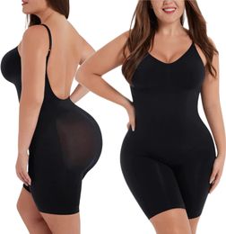 Seamless Low Back Shapewear Bodysuit Fajas Colombianas Body Shaper Waist Tummy Control Slimming Sheath Women Flat Belly Girdle