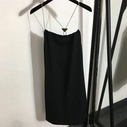 Triangle Chain Dresses Summer Loose Cool Sling Dress Luxury Sexy Strap Skirts Fashion Sleeveless Ladies Dresses281l