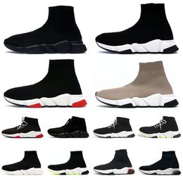 2024 Speed 1.0 2.0 Paris Sock Shoes Mens Designer Shoes Plate-Forme Graffiti Knit Scarpe Triple Black Pink Brown Beige Glitter Sole Volt