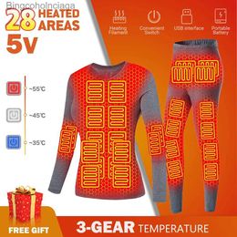 Men's Thermal Underwear Women 28 Areas Heating Jacket Winter Sports Heated Underwear Men Adjustable Ski Electrical Heating Thermal UnderwearL231011