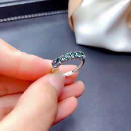 Cluster Rings Fashion Ring Inlaid Simulation Peacock Blue Topaz Full Diamond Color Treasure Open Female Men's For Women Man Set