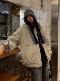 Women's Jackets Causal Winter Cotton Liner Jacket Coat Thick Women Bomber Vintage Oversize Wool Preppy Style Windbreak Trench