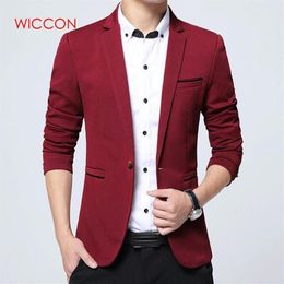 Men's Suits & Blazers Arrival Luxury Men Blazer Spring Fashion Brand High Quality Cotton Slim Fit Suit Terno Masculino300Q