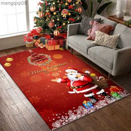Christmas Decorations Red Christmas Decor Entrance Carpet Living Room Coffee Table Blanket Santa Snowflake Mat Bedroom Rugs Floor Mats R231004