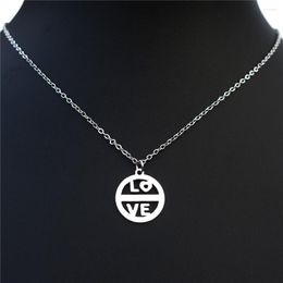 Pendant Necklaces 12 Pieces Women Love Necklace Stainless Steel Compact Clavicle Girlfriend Jewellery Wholesale