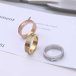 Band Rings 316L Titanium steel ring lovers Rings Size for Women and Men luxury designer Jewellery NO box309J