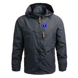 Mens Hoodies Sweatshirts EMT Emergency Ambulance 2024 Winter Fashionable Fleece Jackets Tactical Coats Waterproof Outdoor Windproof Windbreaker 231010