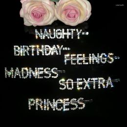 Hair Clips Blingbling Crystal Word Hairclips "NAUGHTY BIRTHDAY FEELINGS MADNESS SO EXTRA PRINCESS" Letters Pin Jewellery WHOLESALE