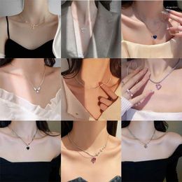 Pendant Necklaces Trend Heart Clavicle Chain For Women Fashion Zircon Luxury Irregular Heartbeat Pendants Necklace Jewelry Girl Gifts