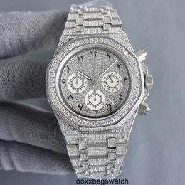 Wristwatches Audpi Mechanical Sports Watch Full Diamond Watch mens watch Chronograph Quartz movement watches 40mm Business Waterprof designer watches HBN2