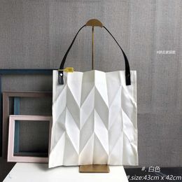 Japanese and Korean style new Sanzhai joint branded pleated canvas shopping bag, underarm single shoulder shopping bag, waterproof and high-quality