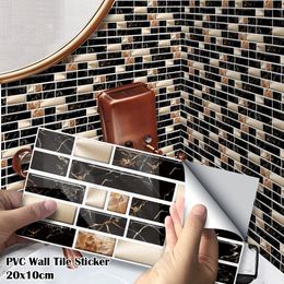 Wall Stickers 27PcsPack 20x10cm Gold Metallic Black Marble PVC Selfadhesive DIY Bathroom Kitchen Tile Stair Sticker 231010