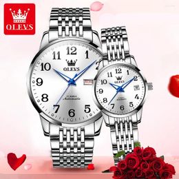 Wristwatches Couple Watchs Mechanical Watch Luxury Bracelet Wrist Wristwatch Elegant Women Gift Automatic Clock Relogio Feminino Girls Boys