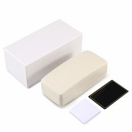 White leather suit glasses case fashion brand men and women sunglasses box cloth card 4 pieces set170k