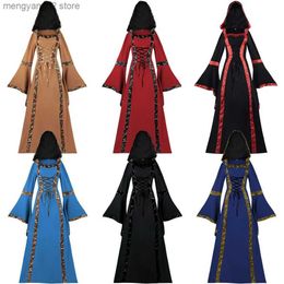 Theme Costume Women Medeival Gothic Cosplay Dresses Victoria Steampunk Hoodies Bandage Halloween Noble Palace Bell Long Carnival Comes T231011