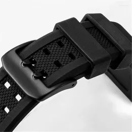 Watch Bands 23mm Rubber Silicone Watchband Black Military Sports Band Bracelet For Strap Accessories Mens 7251 3050 3051 1820