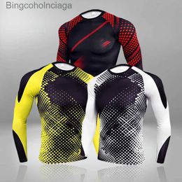Men's Thermal Underwear Quick Dry Fitness Men's Thermal Underwear For Men Thermo Clothes Winter Compression Quick Dry Long Sleeve T-shirt Sports ShirtL231011
