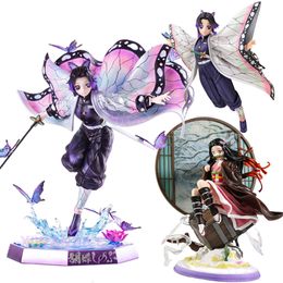 Mascot Costumes 23cm Demon Slayer Anime Figure Kochou Shinobu Figure Kanroji Mitsuri Action Figure Kimetsu No Yaiba Figurine Collection Doll Toy